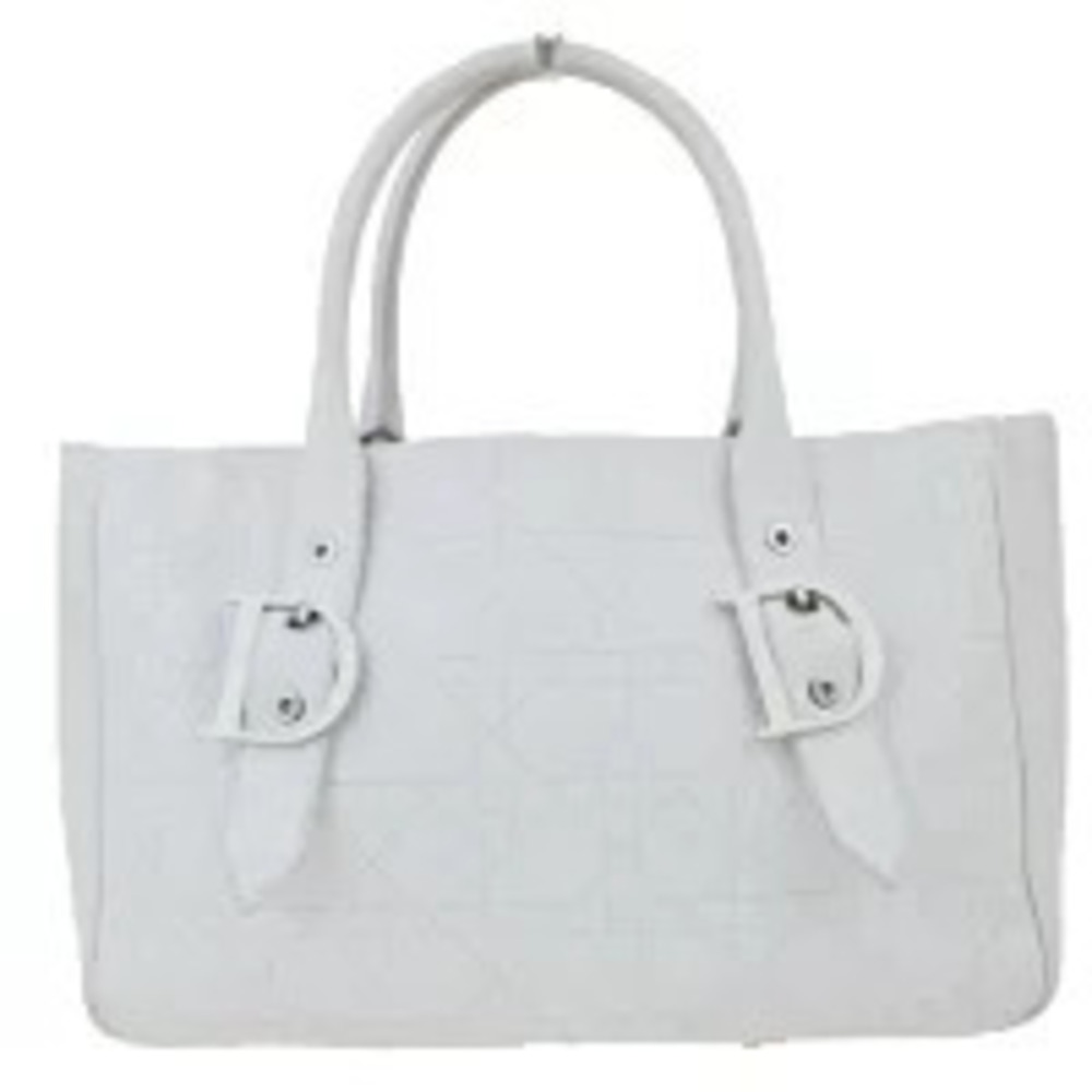 Christian Dior Shoulder Bag Handbag Cannage White Leather